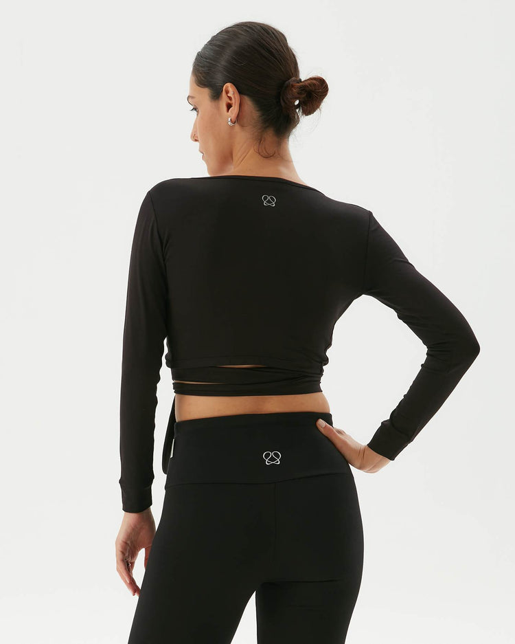 Siyah Anvelop Wrap Crop