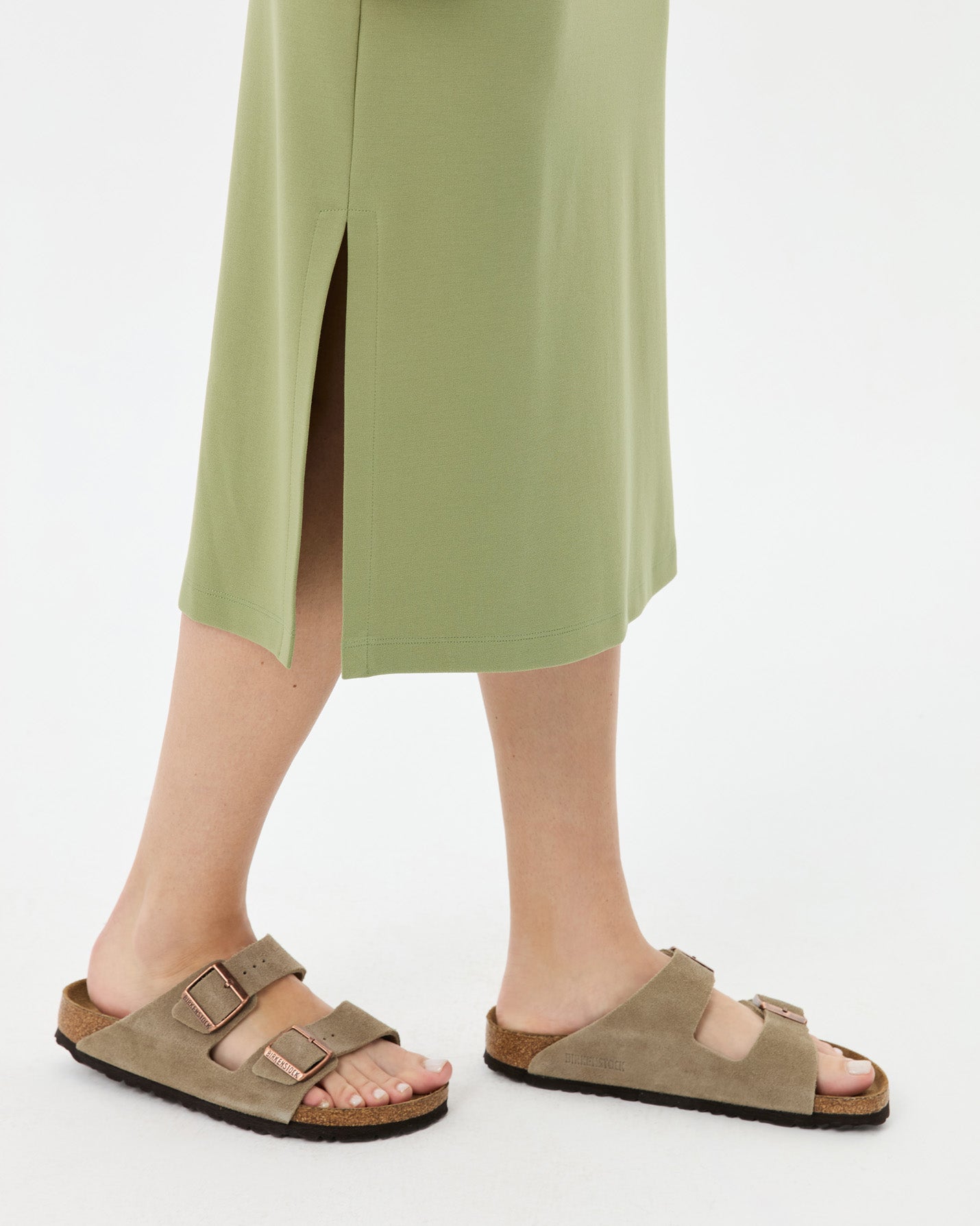 Matcha Askılı Midi Elbise