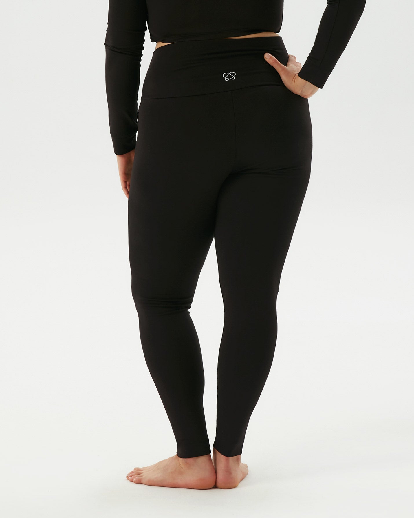 Siyah Çift Katlı Basic Viskoz Tayt