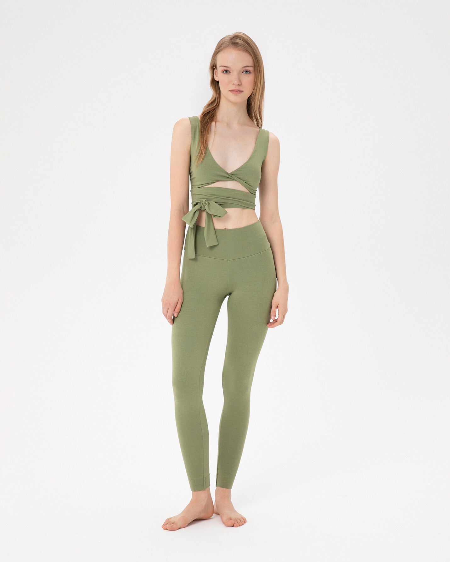 Matcha Çift Katlı Basic Viskoz Tayt