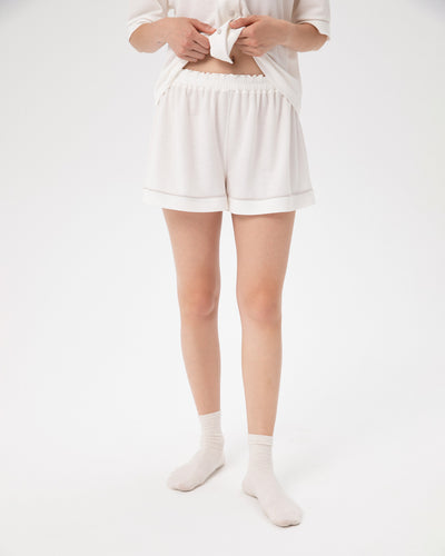 Ekru Biyeli Pijama Şort