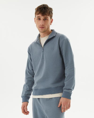 Mavi Ladin Erkek Dik Yaka Sweatshirt