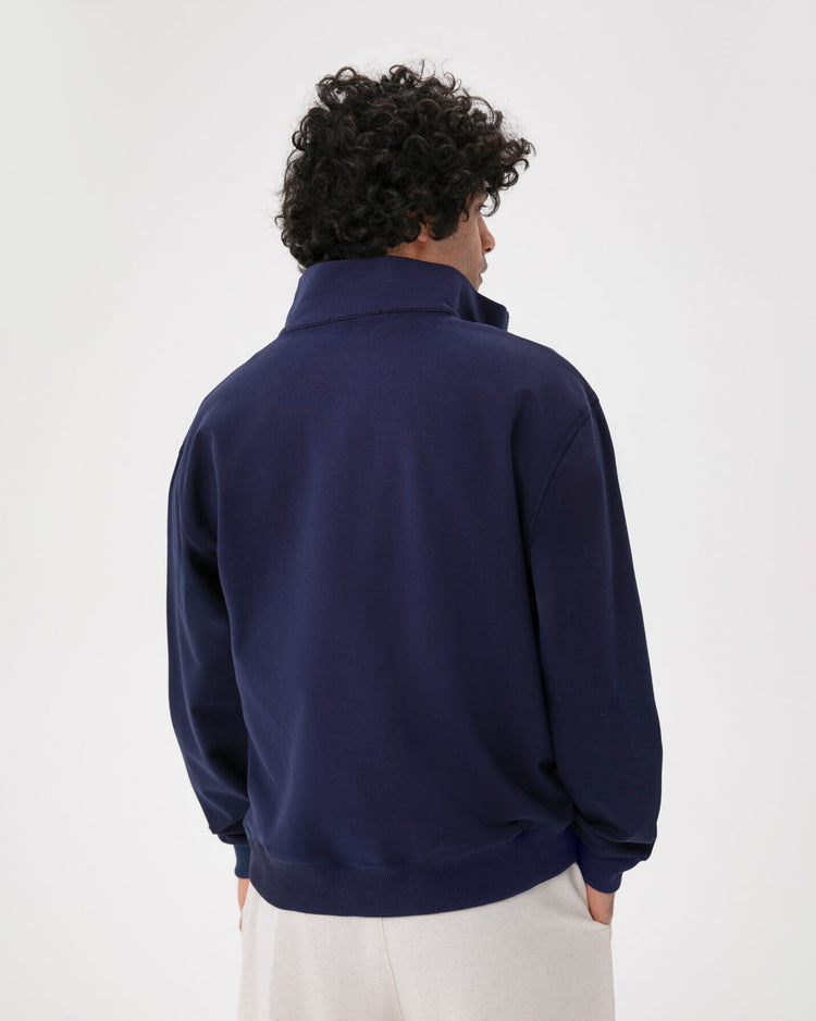 Indigo Erkek Dik Yaka Sweatshirt