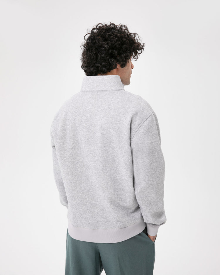 Gri Melanj Erkek Dik Yaka Sweatshirt