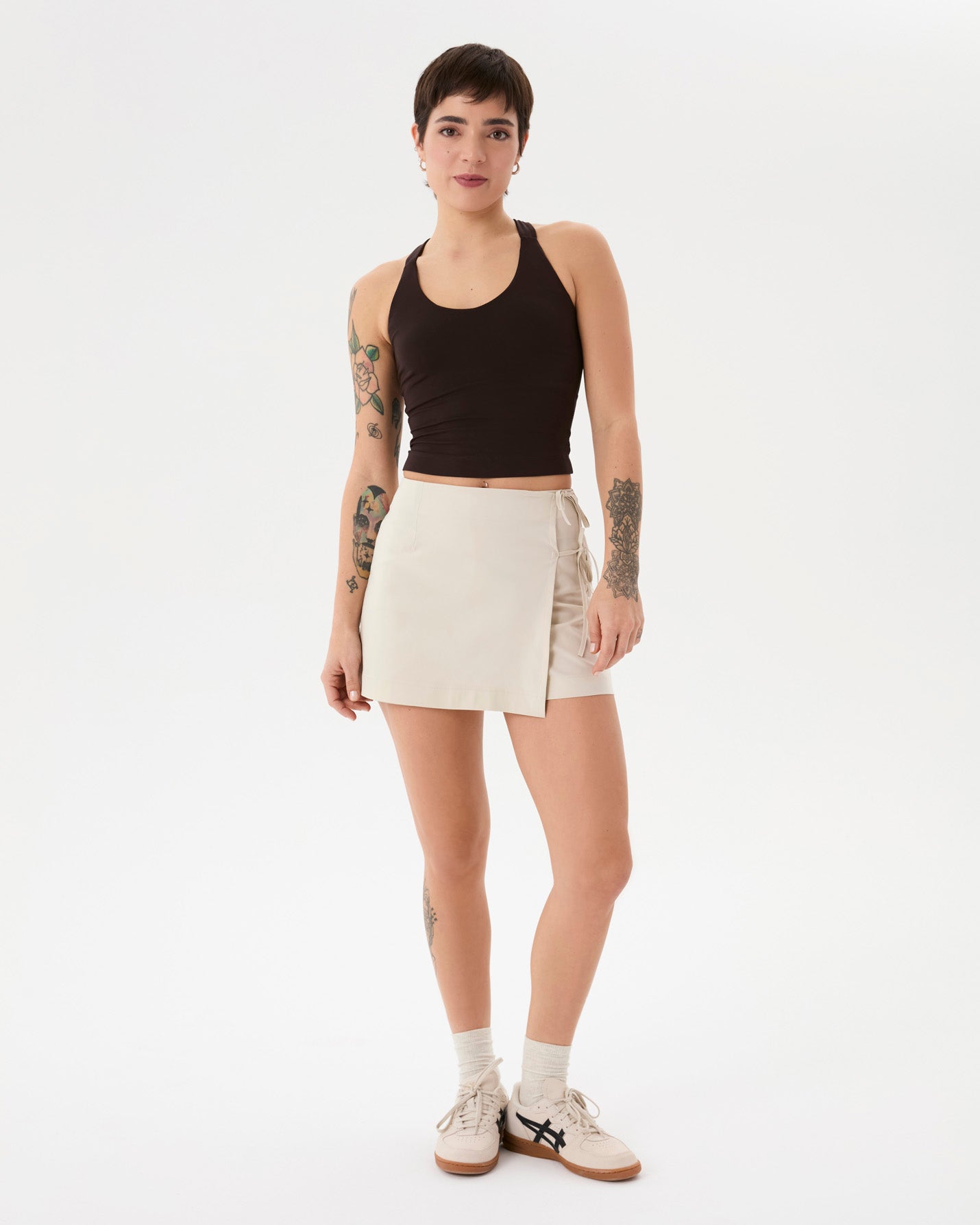 Krema Anvelop Şort Etek