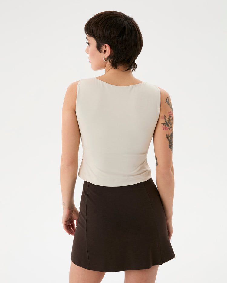 Krema Kayık Yaka Bluz