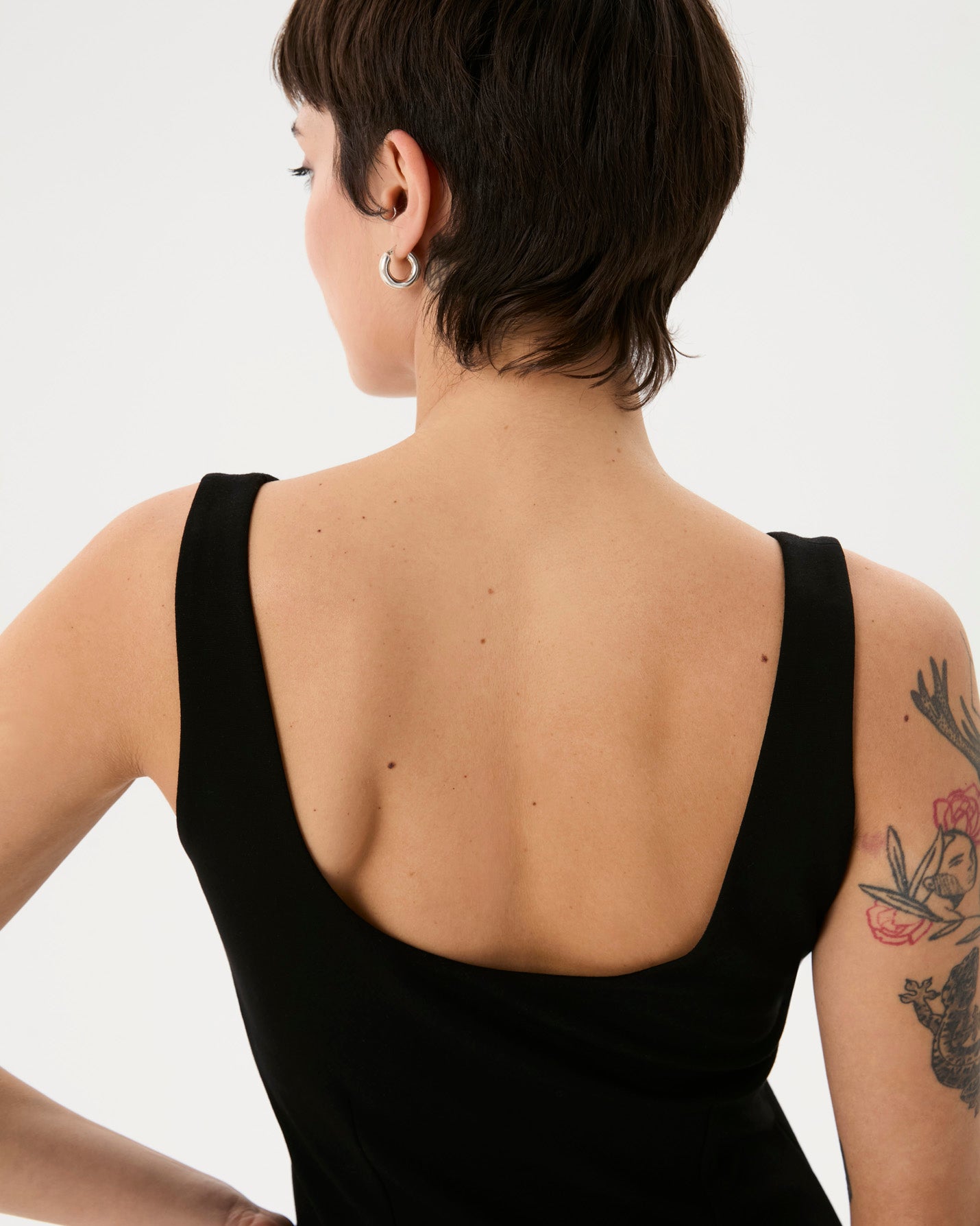 Siyah Low Back Elbise