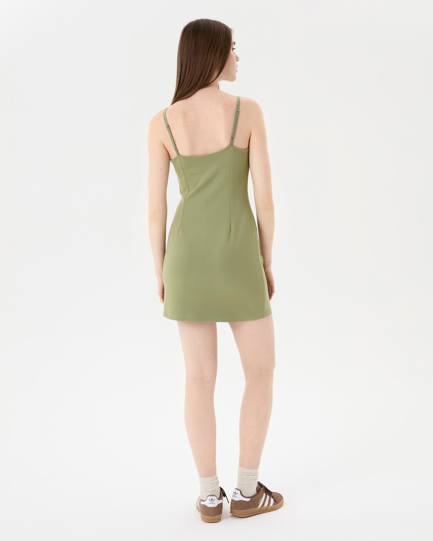 Matcha Askılı Mini Elbise