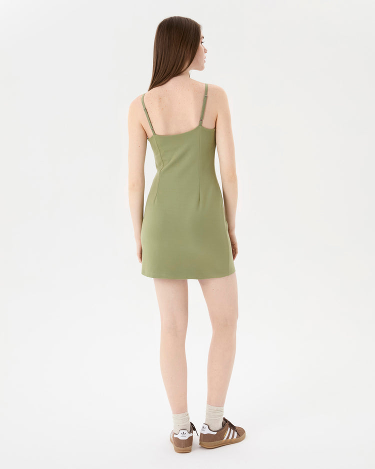 Matcha Askılı Mini Elbise