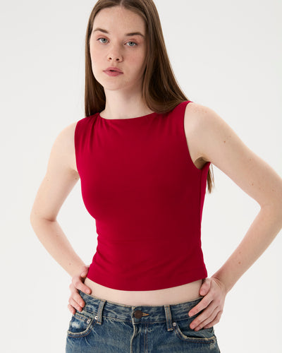 Vişne Kayık Yaka Bluz