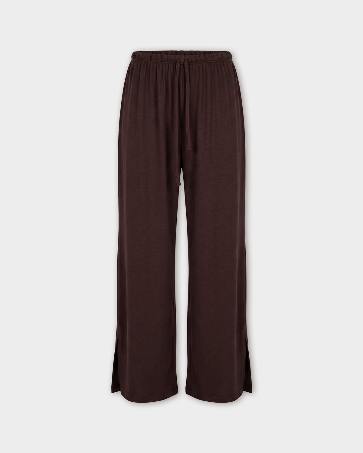 Kahverengi Bel Büzgülü Yırtmaçlı Pantolon