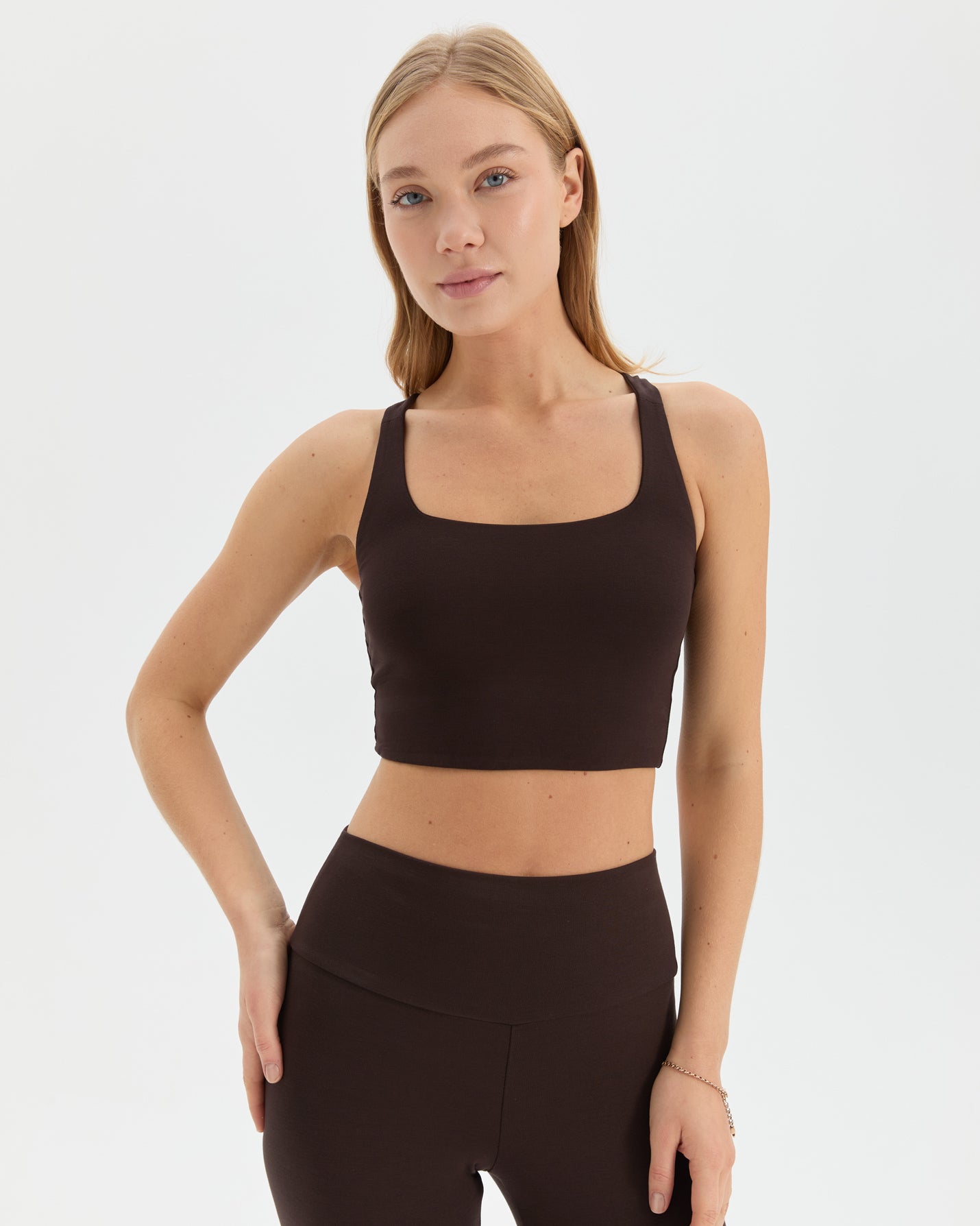 Kahverengi Yüzücü Yoga Bra
