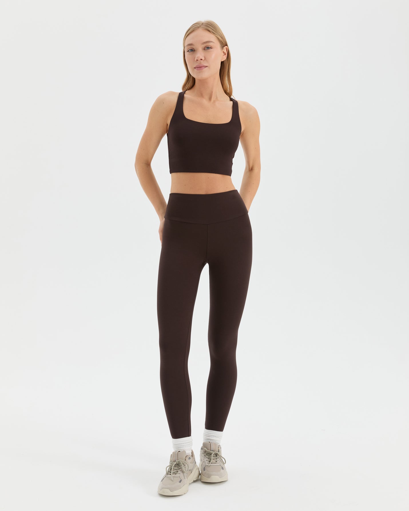 Kahverengi Yüzücü Yoga Bra