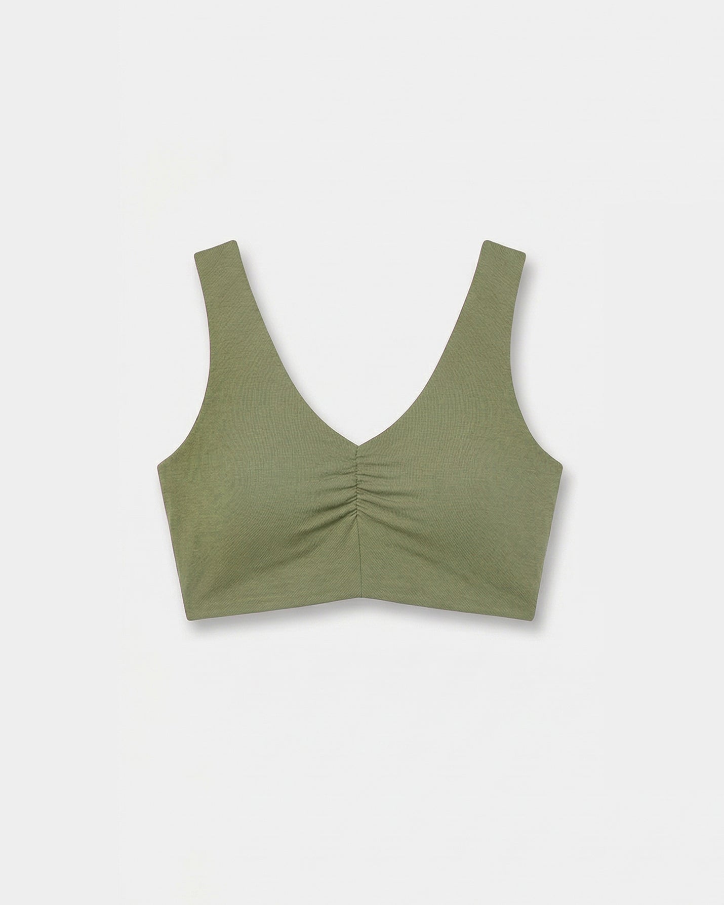 Matcha Büzgülü V Yaka Yoga Bra