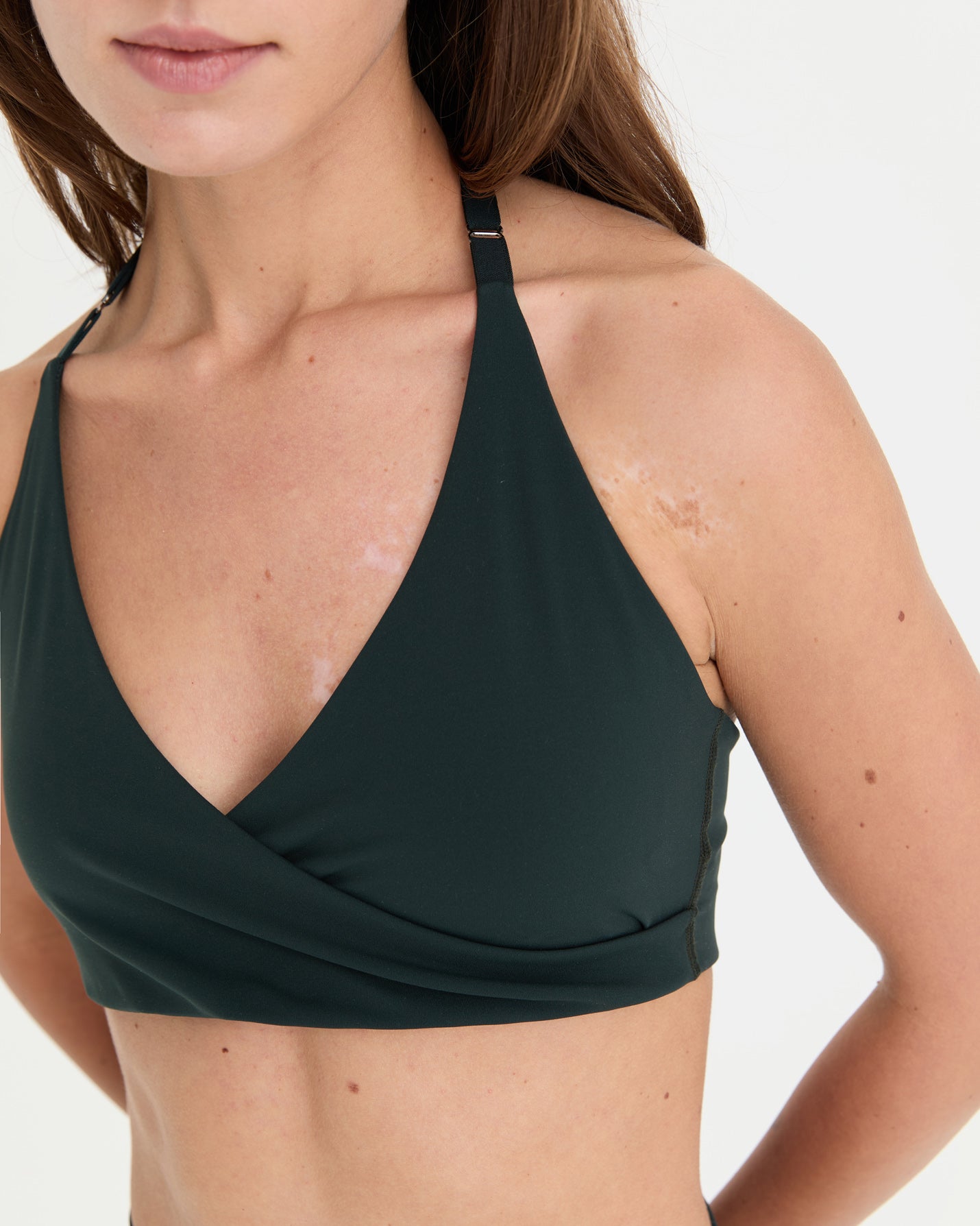 Petrol Halter Wrap Motion Bra