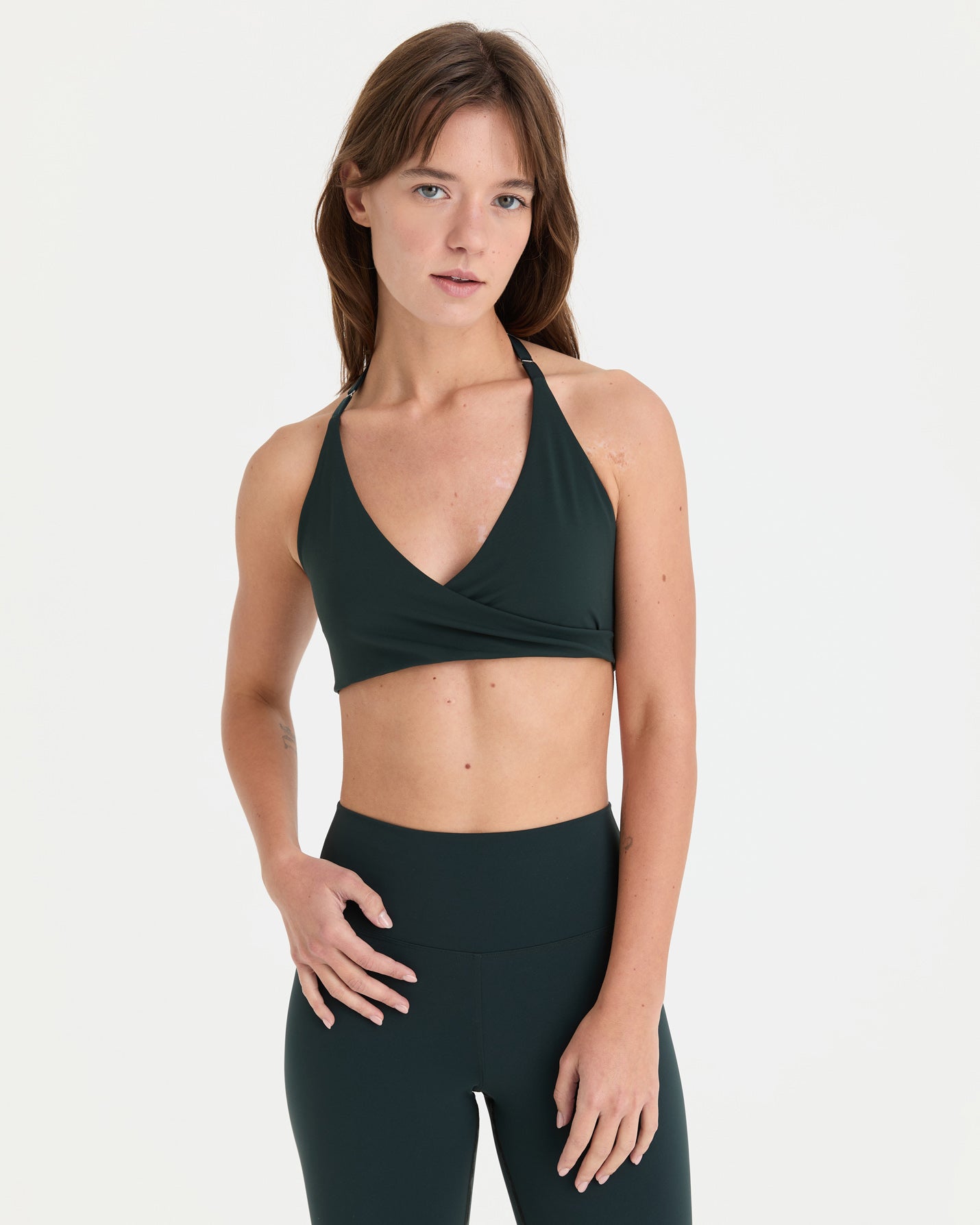 Petrol Halter Wrap Motion Bra