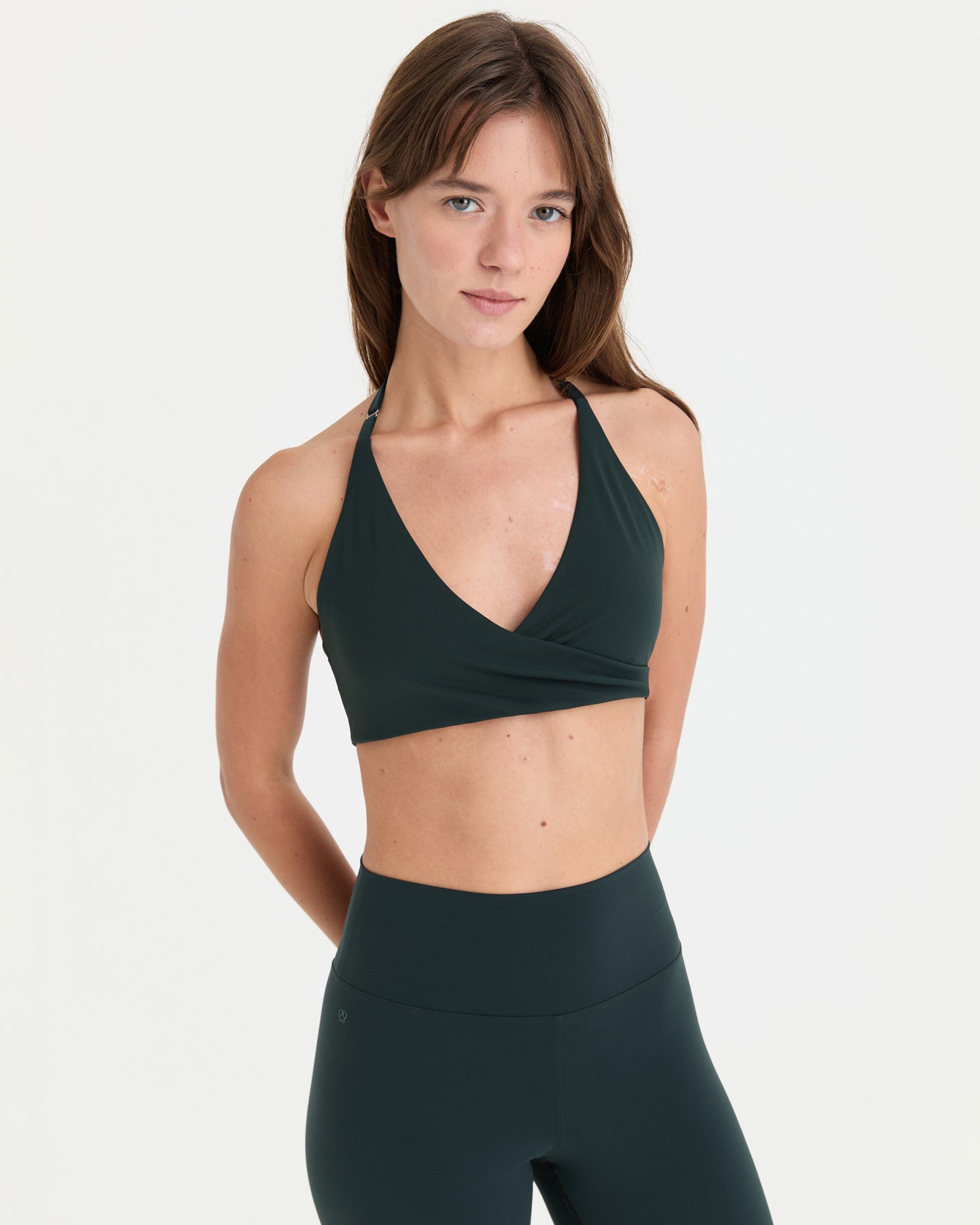 Petrol Halter Wrap Motion Bra