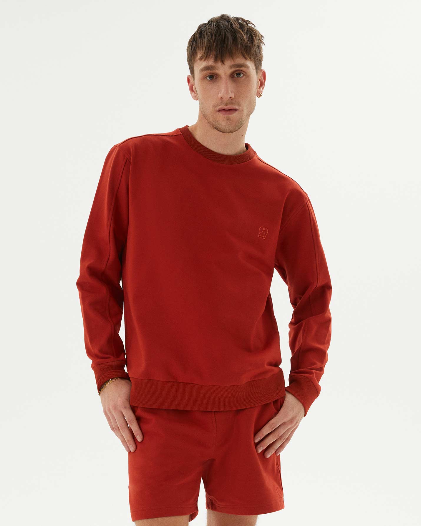 Tarçın Erkek Bisiklet Yaka Sweatshirt