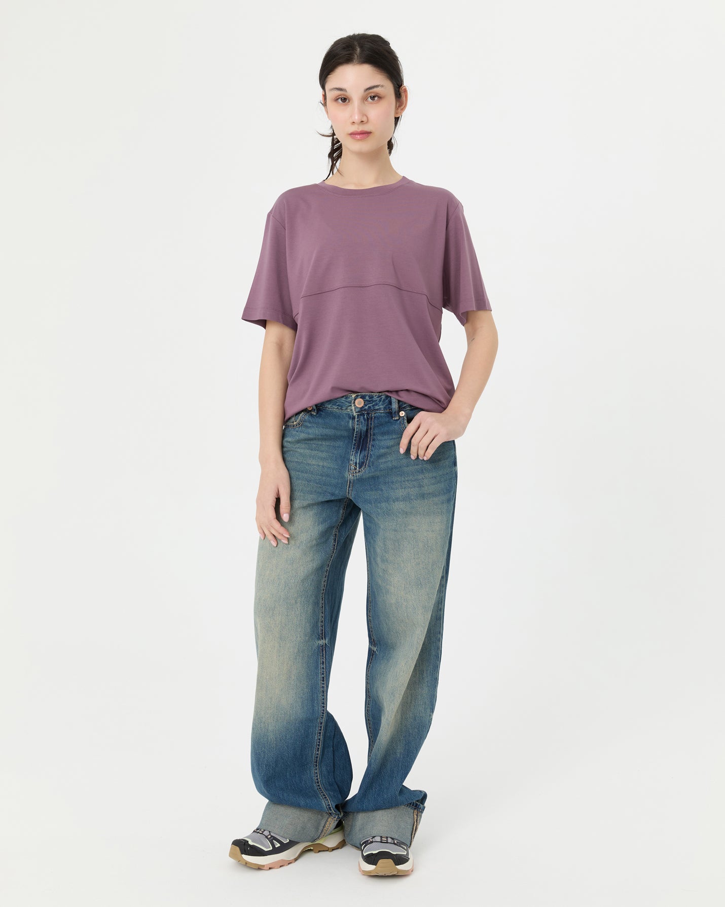 Lila Viskoz T-shirt