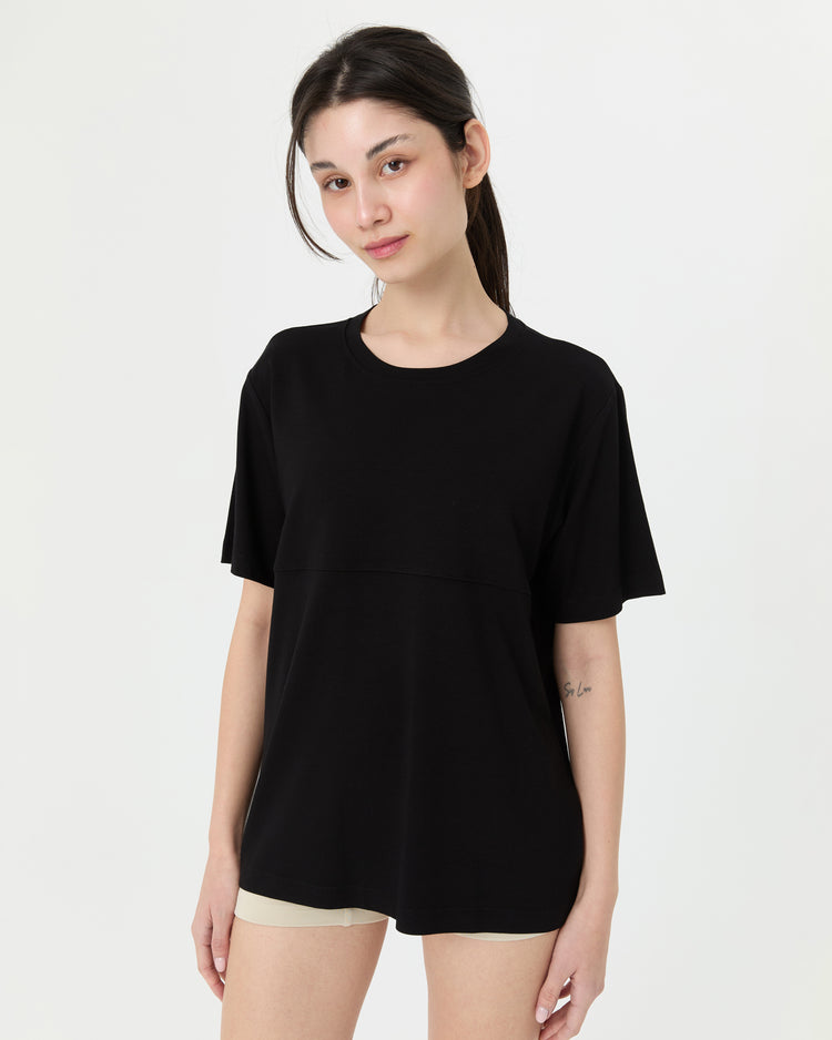 Siyah Viskoz T-shirt