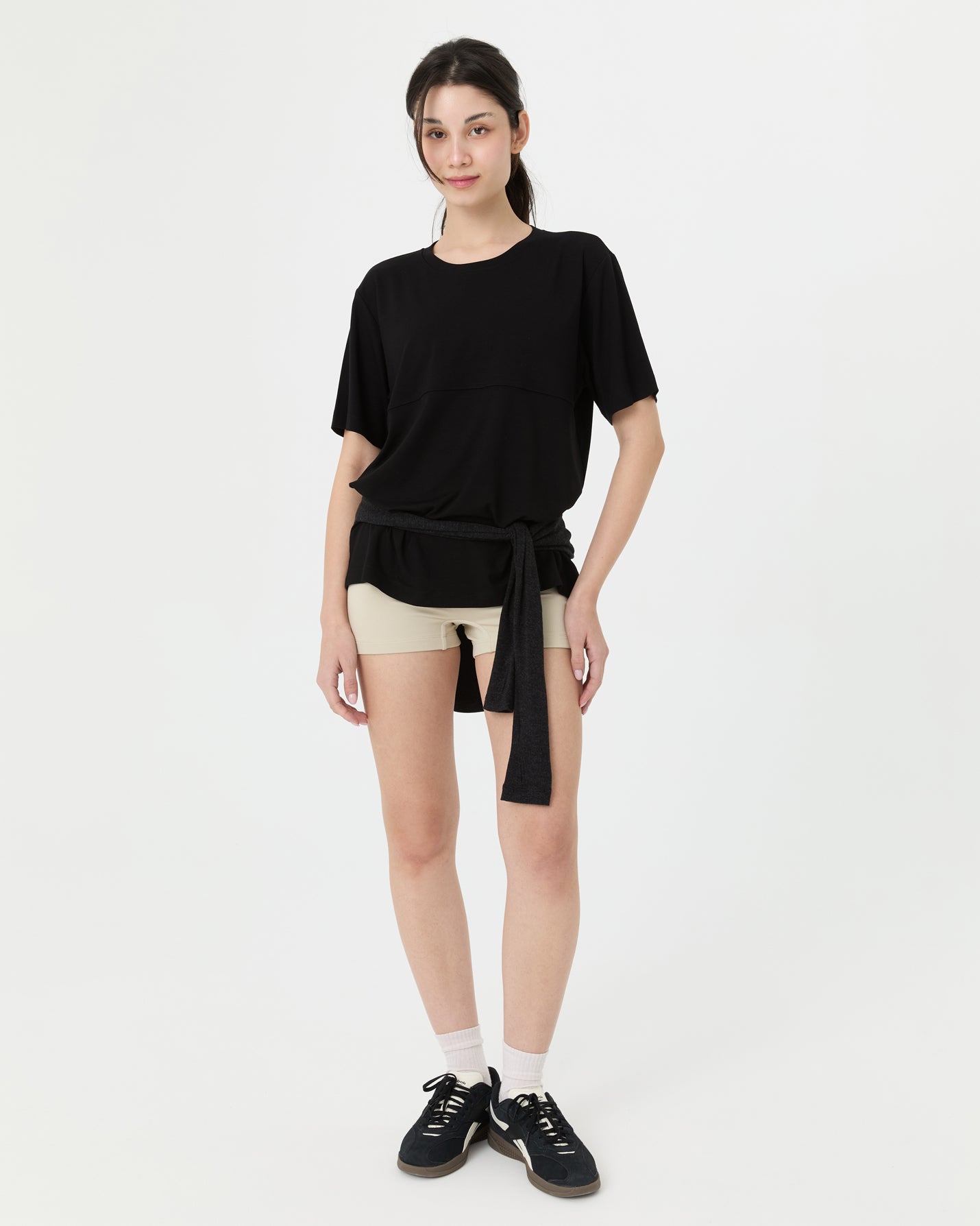 Siyah Viskoz T-shirt