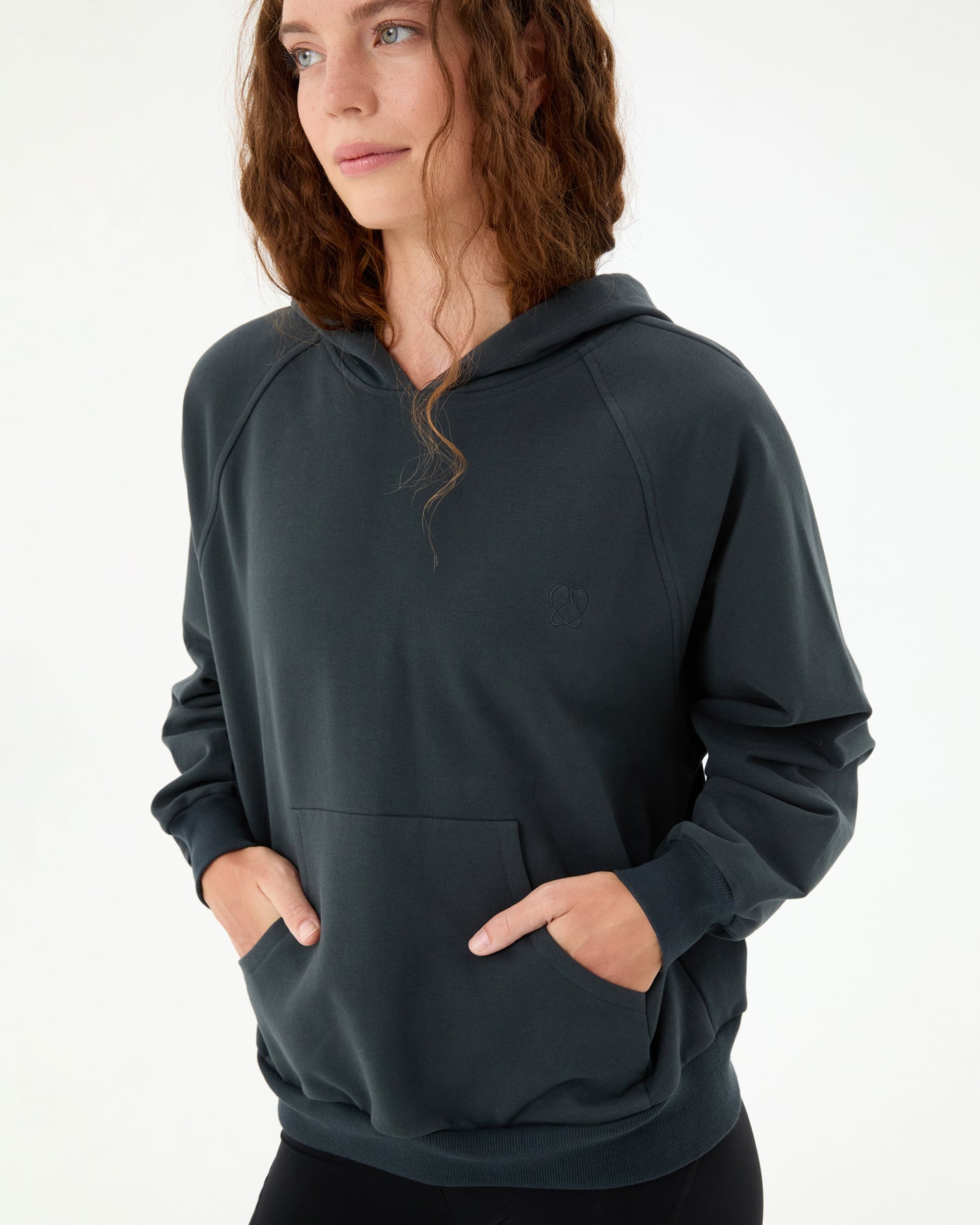 Antrasit Kapşonlu Oversize Sweatshirt