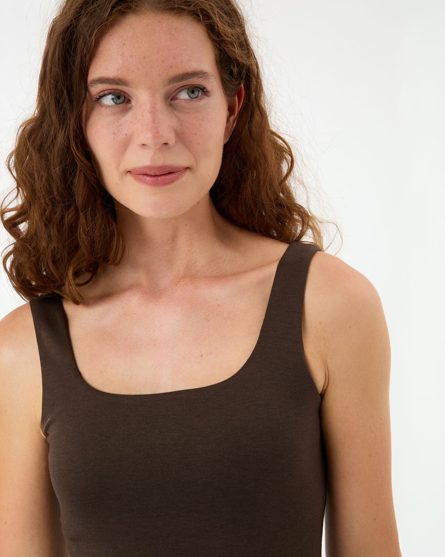 Kahverengi Low Back Elbise