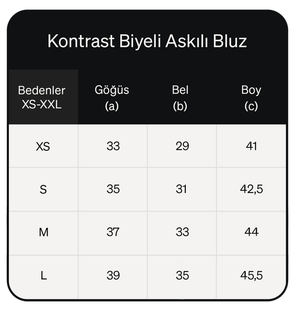 Ürün ölçü görseli 2