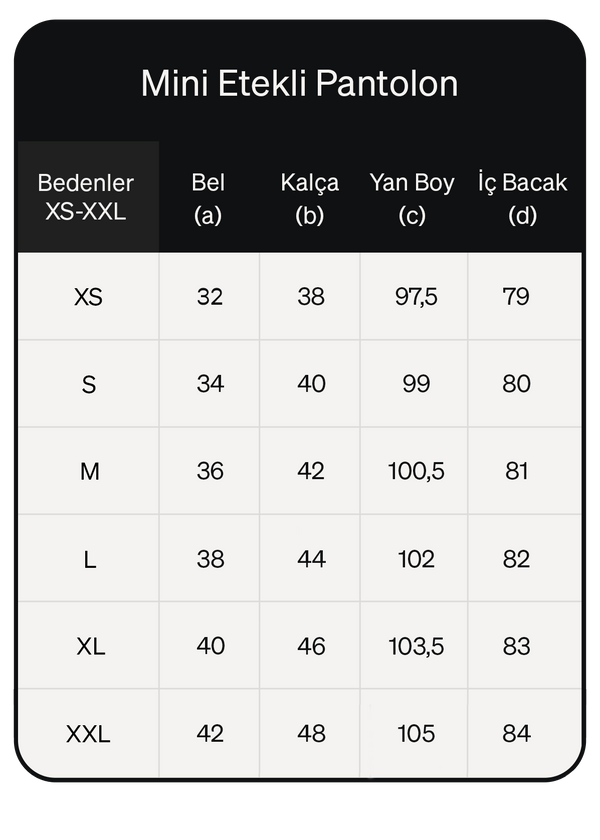 Ürün ölçü görseli 2