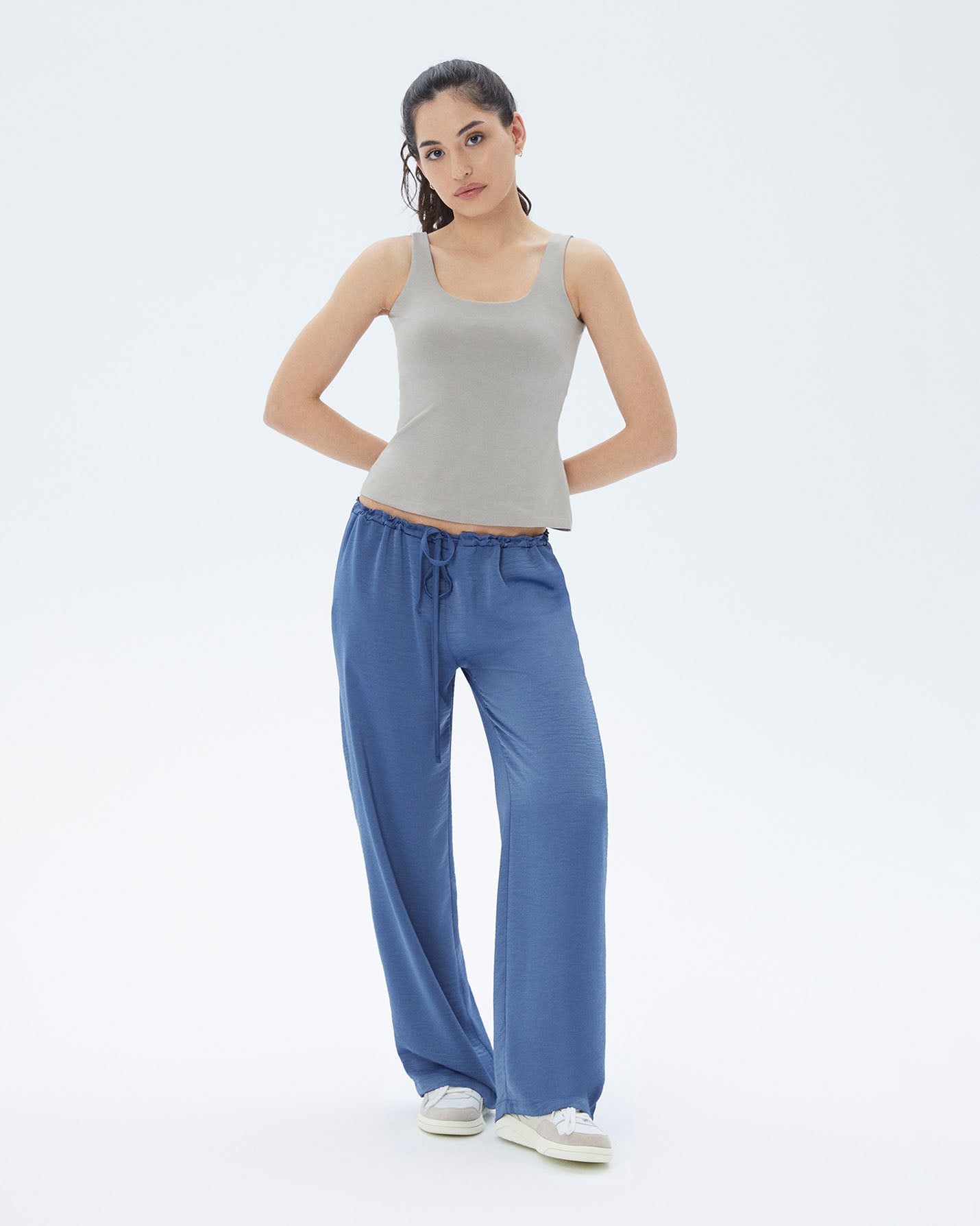 Bağcıklı Büzgülü Pantolon