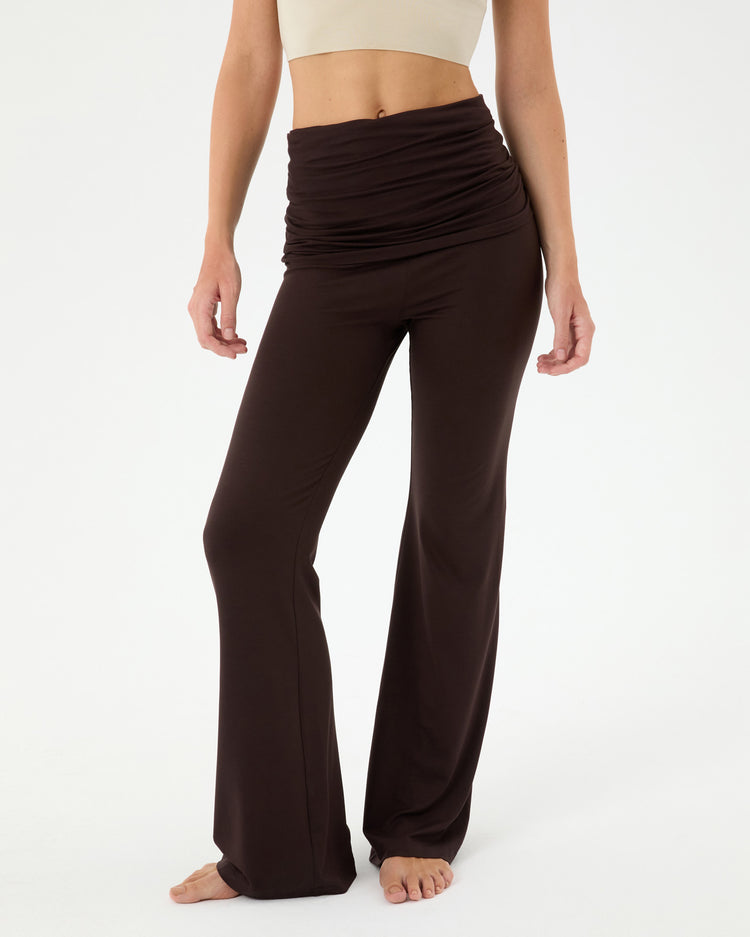 Kahverengi Katlanır Bel Lounge Pantolon