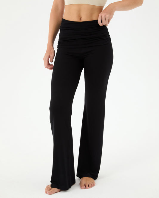 Siyah Katlanır Bel Lounge Pantolon