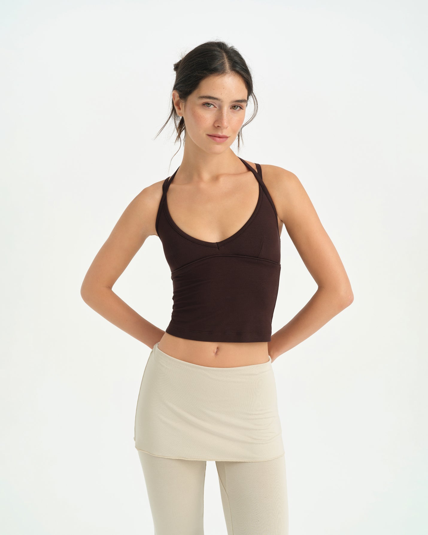 Krema Mini Etekli Pantolon