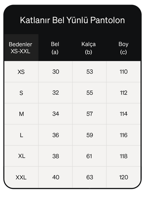 Ürün ölçü görseli 2