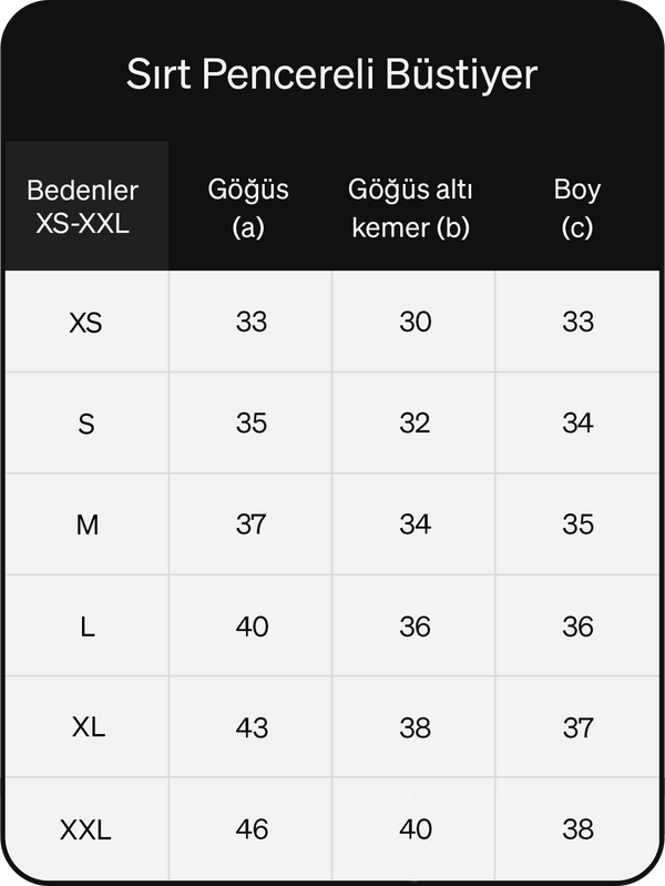 Ürün ölçü görseli 2