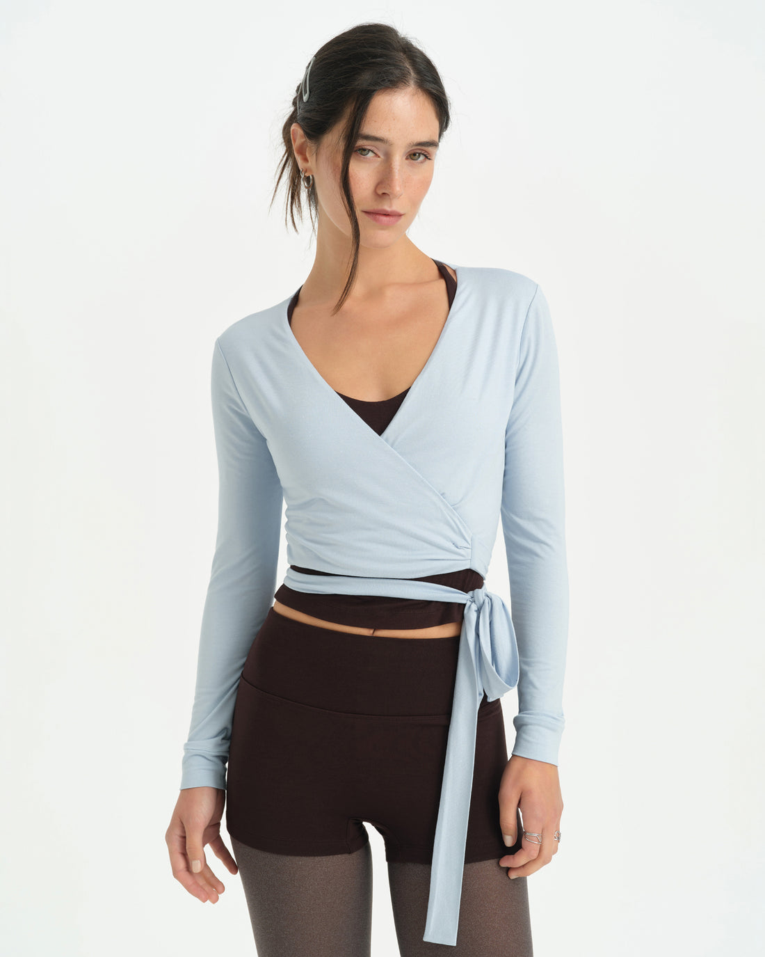 Baby Blue Anvelop Wrap Crop