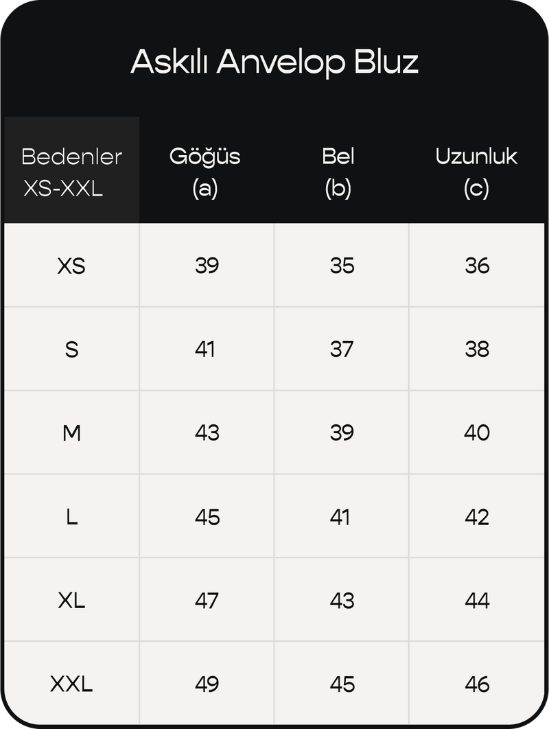 Ürün ölçü görseli 2