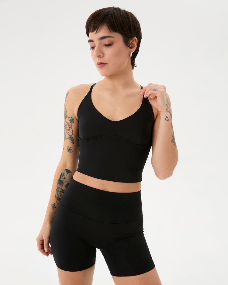 Siyah Recycled Active Spor Sütyen