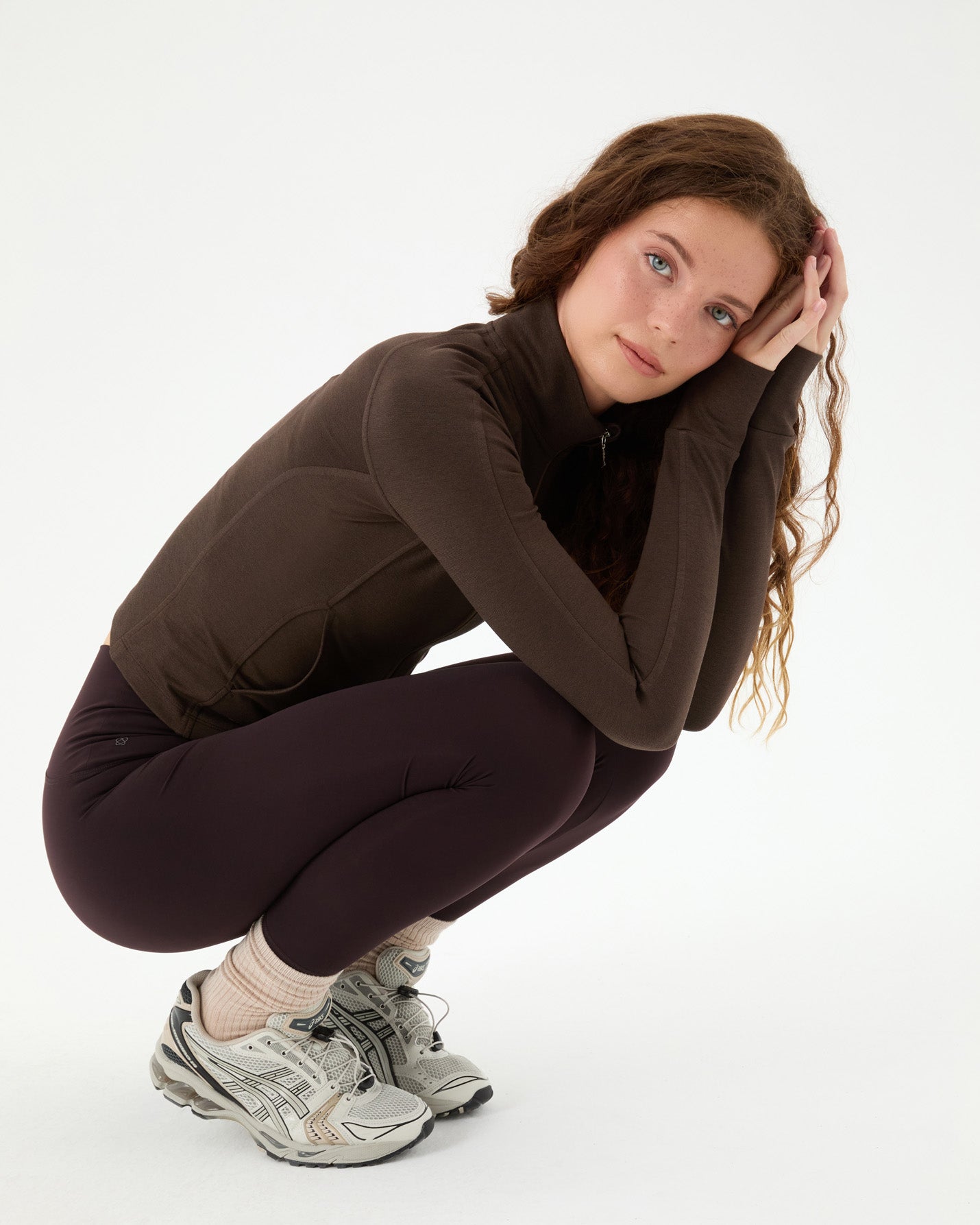 Kahverengi Dar Fit Spor Üst