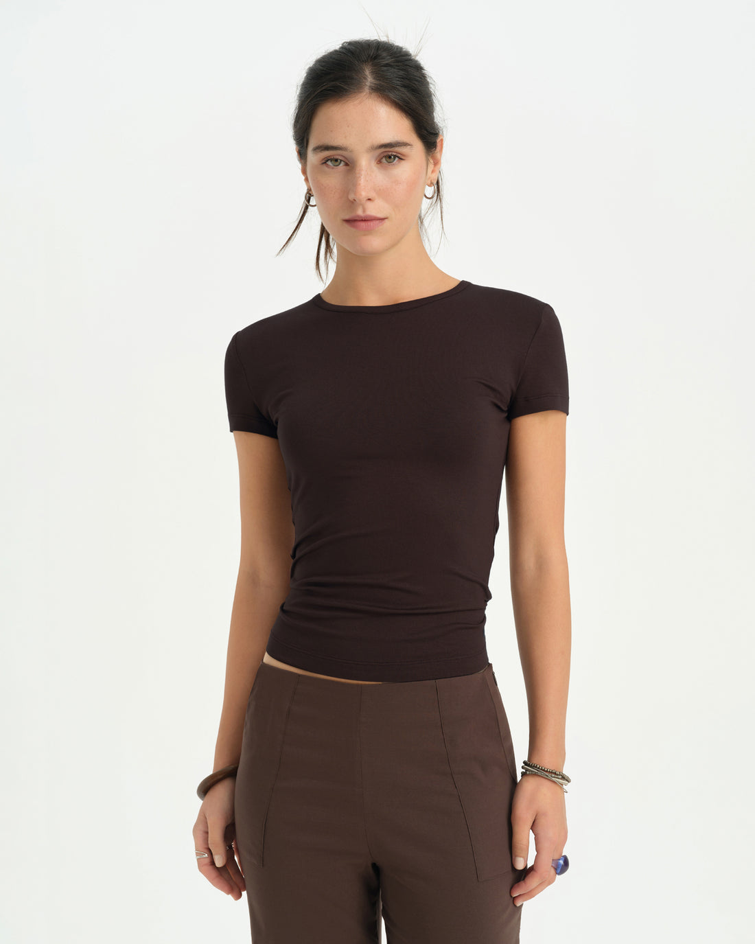 Kahverengi Basic T-shirt