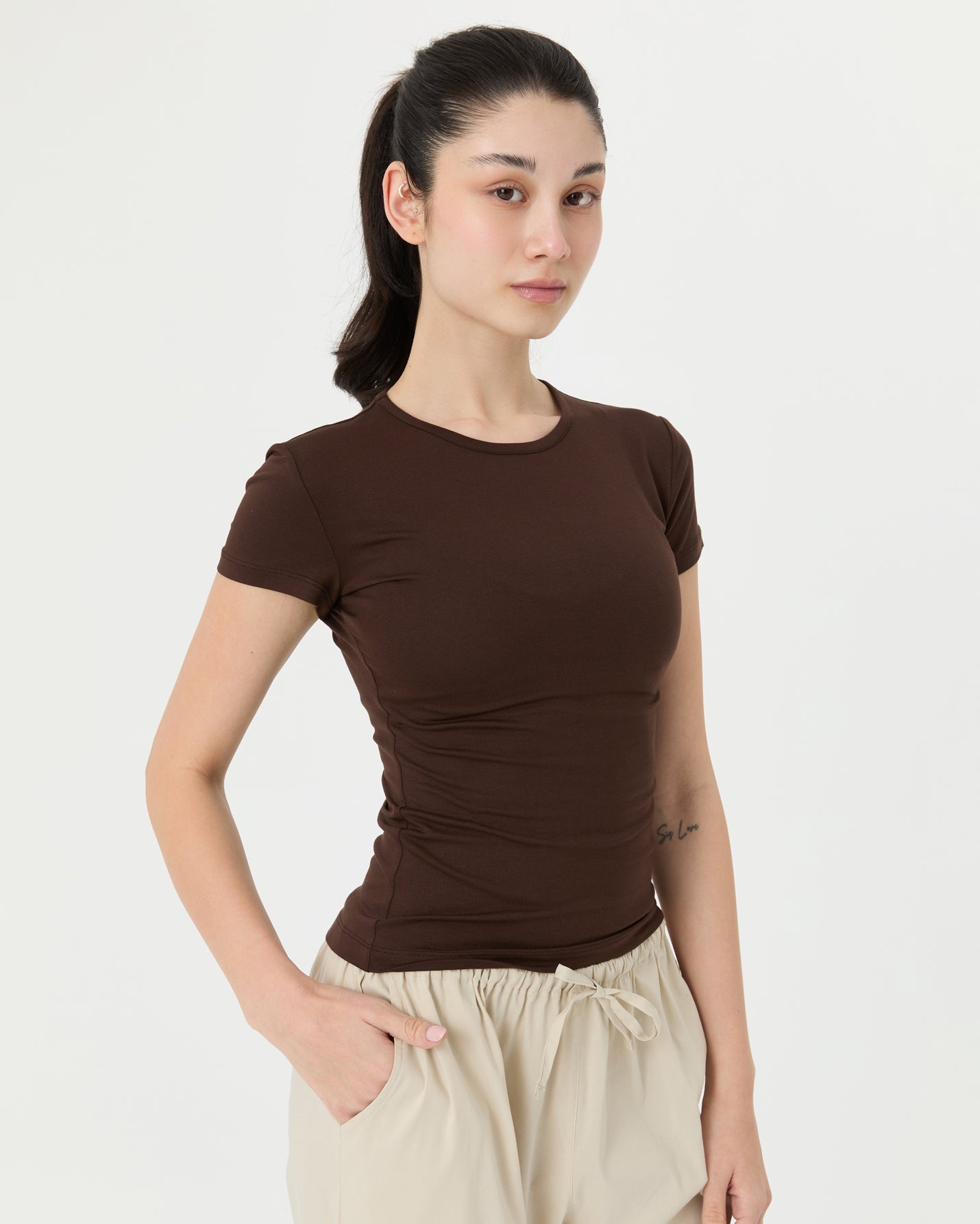 Kahverengi Basic T-shirt