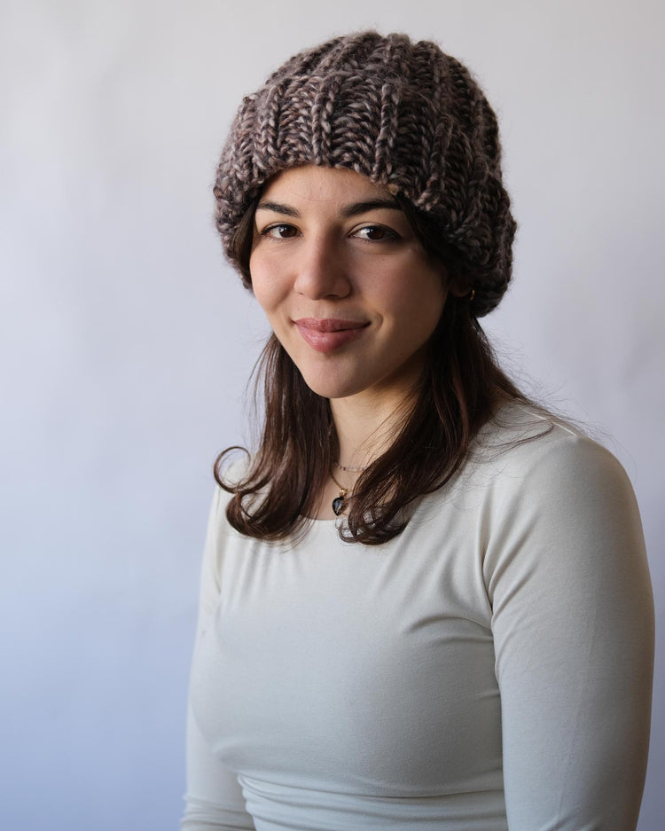 Sütlü Kahve El Örgüsü Bere