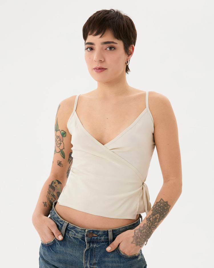 Krema Askılı Anvelop Bluz