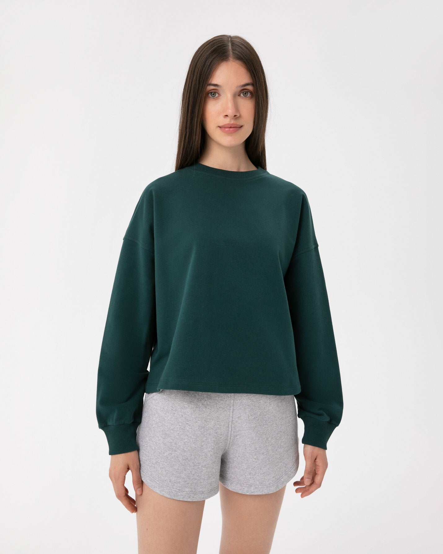 Orman Yeşili Basic EasySize Sweatshirt