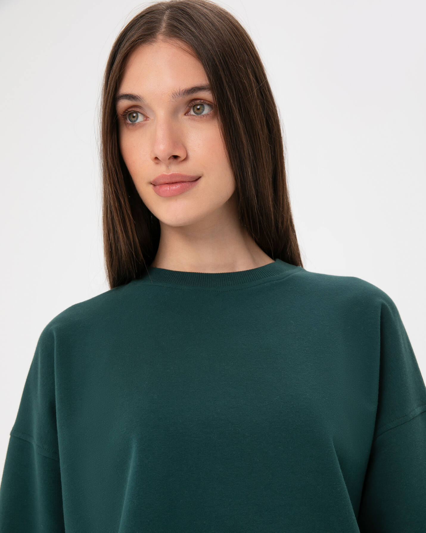 Orman Yeşili Basic EasySize Sweatshirt