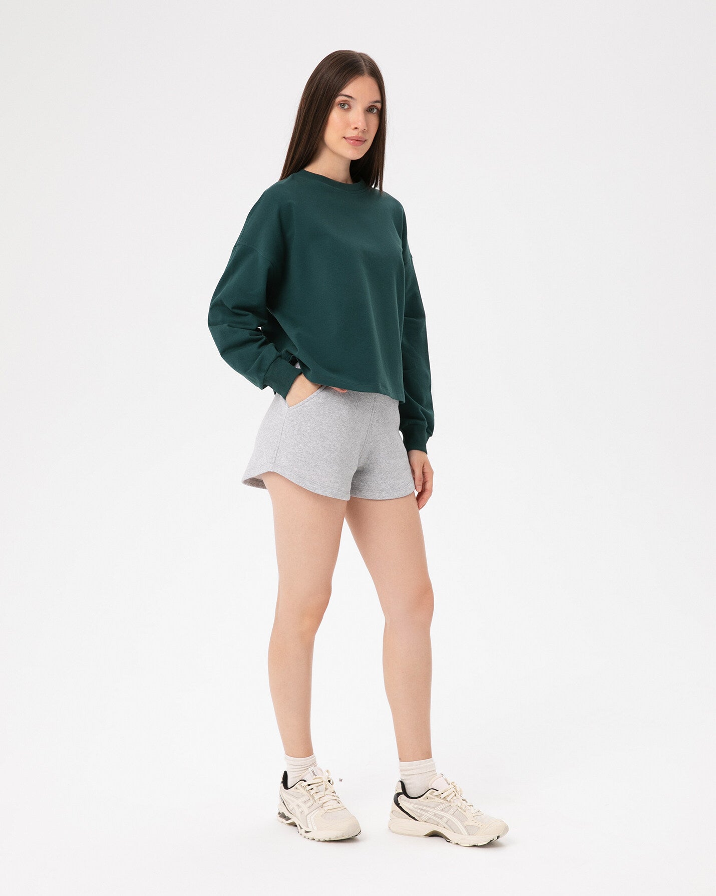 Orman Yeşili Basic EasySize Sweatshirt