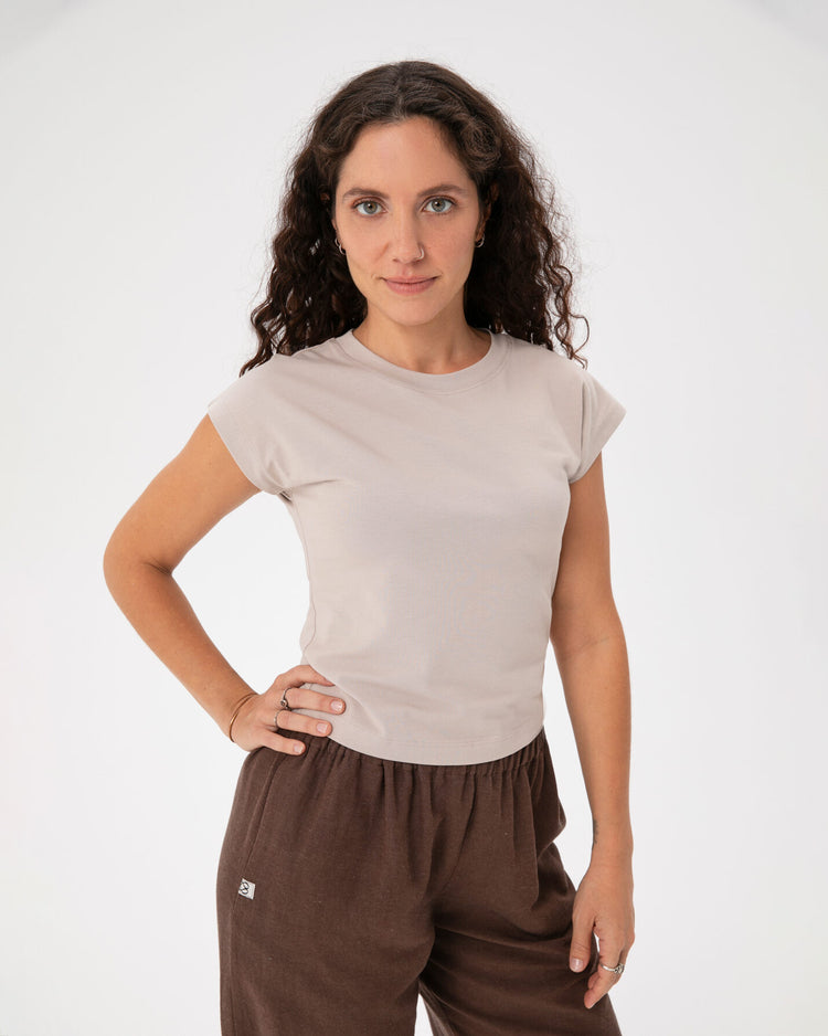 Taş Basic Half Crop T-shirt