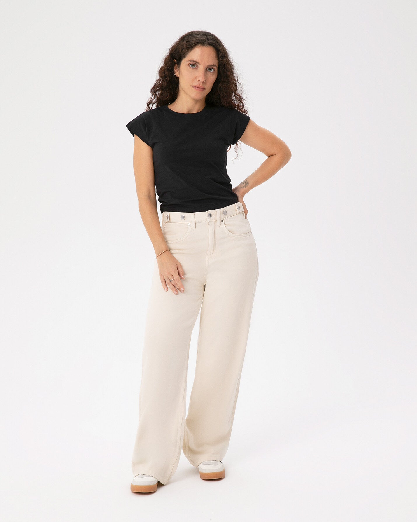 Siyah Basic Half Crop T-shirt