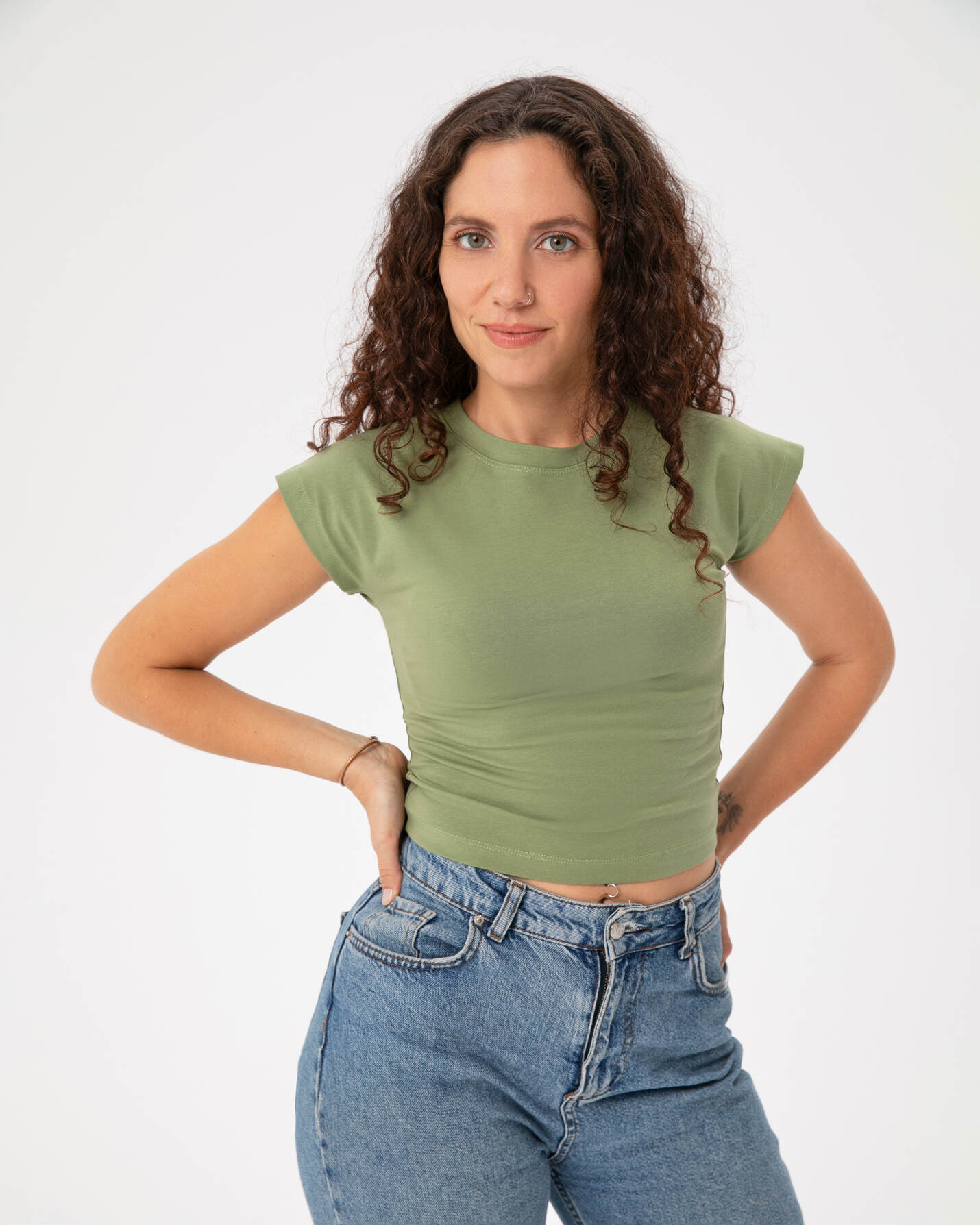 Matcha Basic Half Crop T-shirt