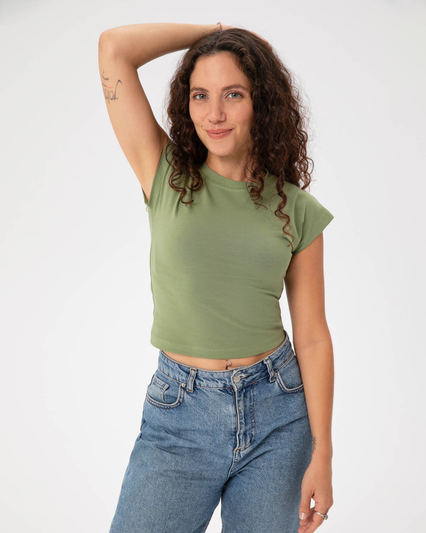 Matcha Basic Half Crop T-shirt